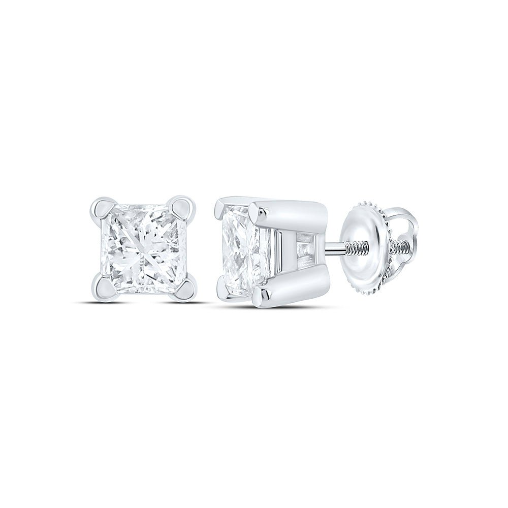 14K White Gold Modern Diamond Earrings with Natural Sparkle - Splendid Jewellery