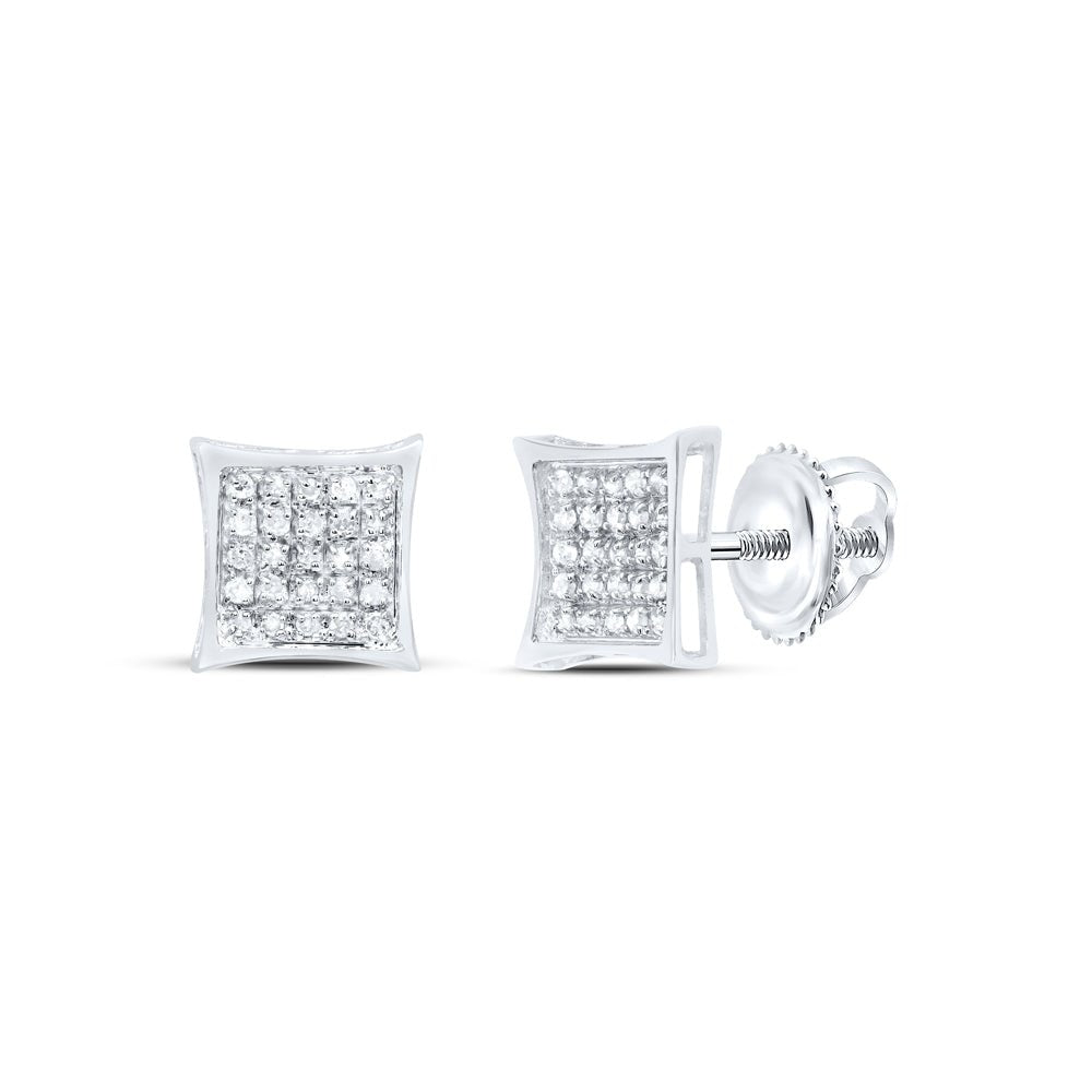 Sterling Silver Modern Diamond Earrings with Elegant Styling - Splendid Jewellery