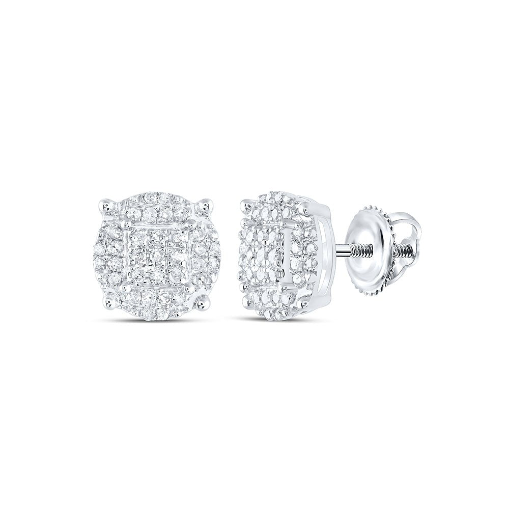 Sterling Silver Diamond Stud Earrings 1/4 Cttw with Elegant Styling - Splendid Jewellery