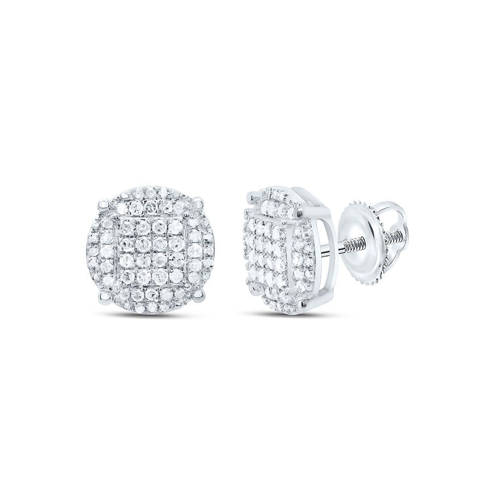 Sterling Silver Round Diamond Fashion Earring 1/2 Cttw - Splendid Jewellery