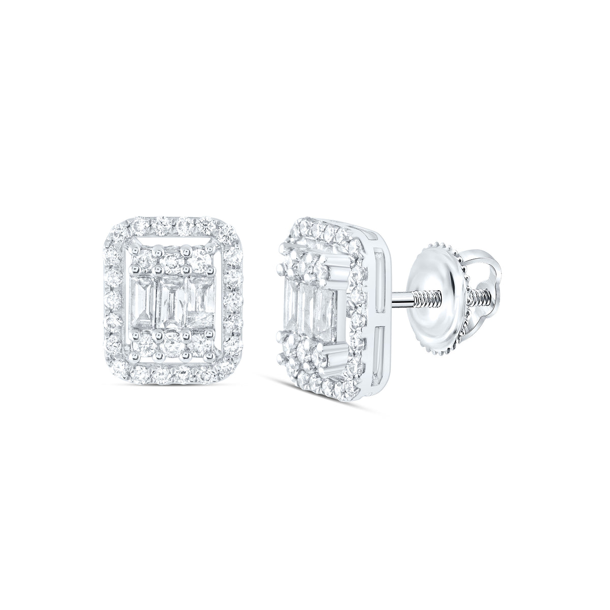 14K White Gold Elegant Earrings with Diamond - Splendid Jewellery