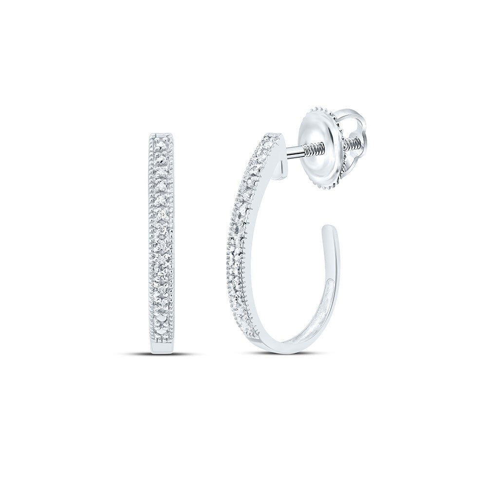 10K White Gold Modern Diamond Earrings with Elegant Styling - Splendid Jewellery