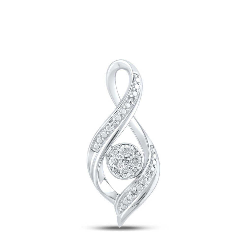 Sterling Silver Round Diamond Gift Pendant 0.03 Cttw - Splendid Jewellery