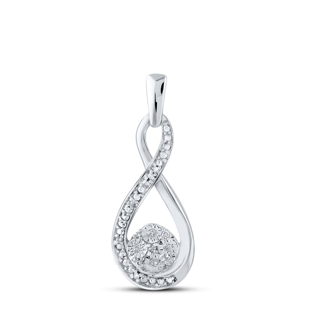 Sterling Silver Round Diamond Gift Pendant 0.03 Cttw - Splendid Jewellery