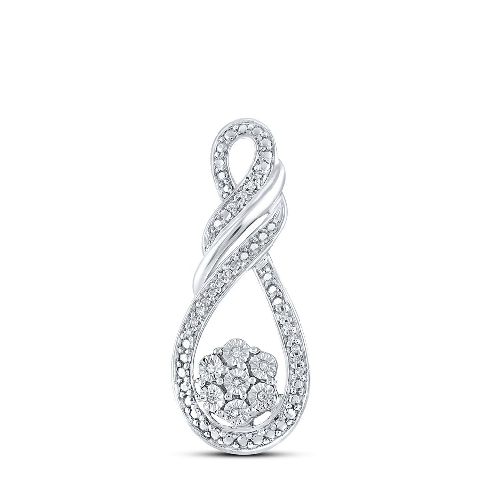 Sterling Silver Round Diamond Gift Pendant 1/20 Cttw - Splendid Jewellery