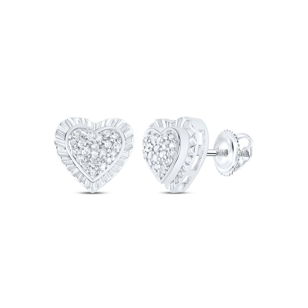 Sterling Silver Elegant Earrings with Diamond with Fine Detail - Splendid Jewellery
