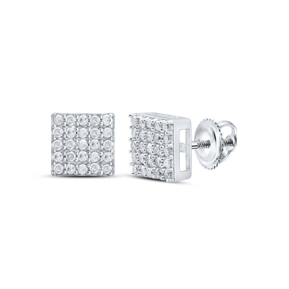 Sterling Silver Elegant Earrings with Diamond with Natural Sparkle - Splendid Jewellery