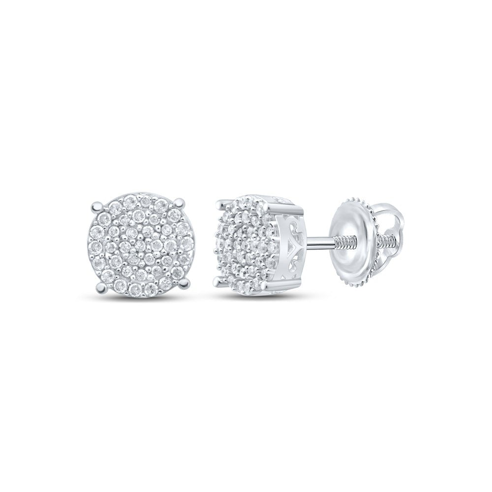 Sterling Silver Round Diamond Earrings - Splendid Jewellery