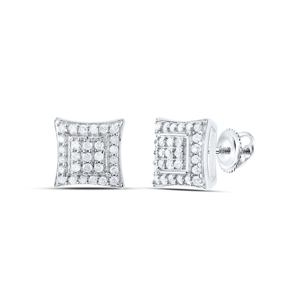 Sterling Silver Modern Diamond Earrings for Everyday Wear - Splendid Jewellery