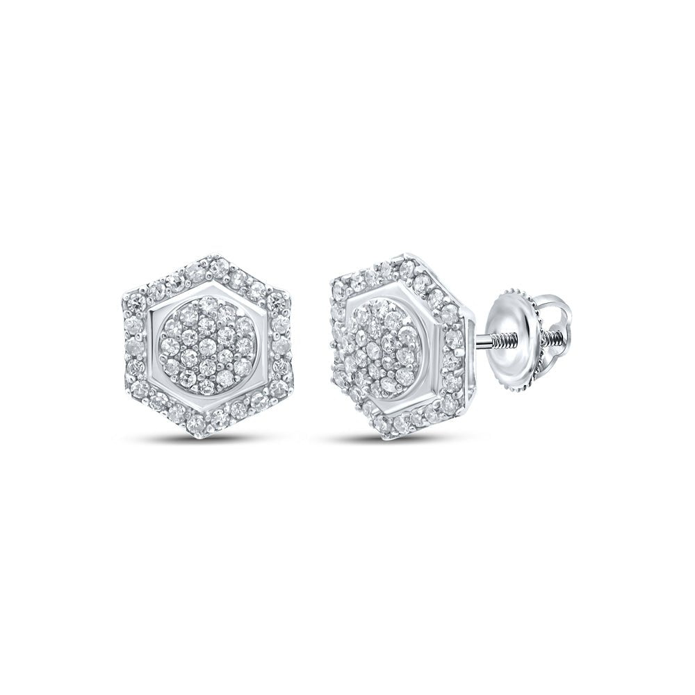 Sterling Silver Gift - Ready Diamond Earrings with Elegant Styling - Splendid Jewellery