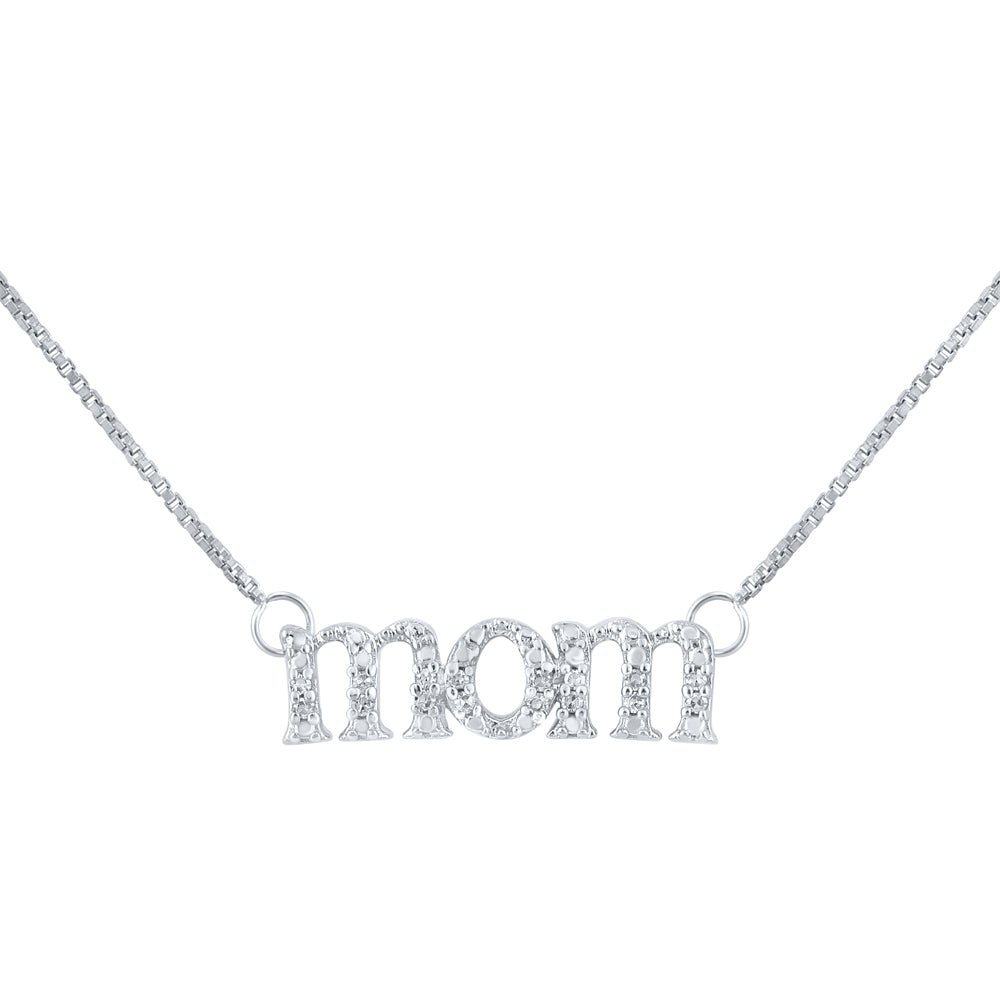 Sterling Silver Round Diamond P2 Mom Gift Necklace 1/20 Cttw - Splendid Jewellery