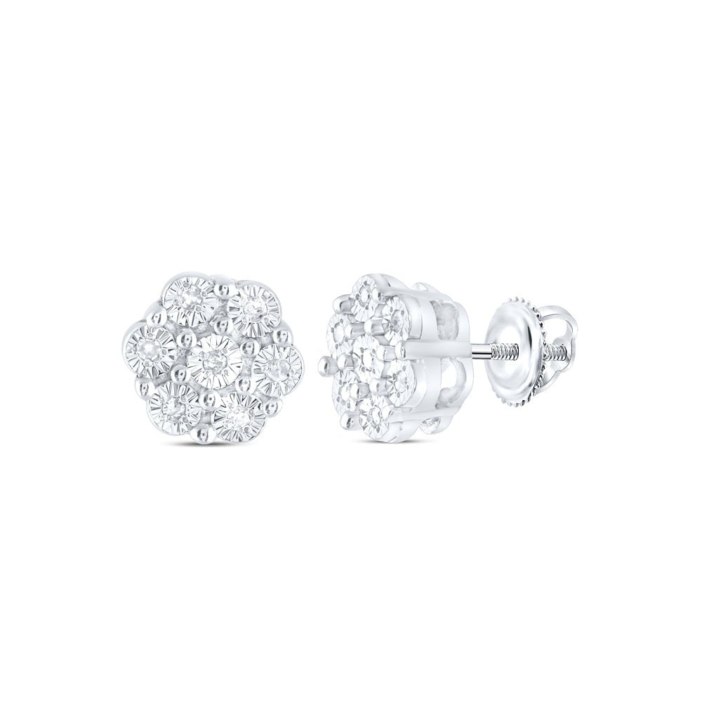 Sterling Silver Round Diamond Earrings Gift Edition - Splendid Jewellery