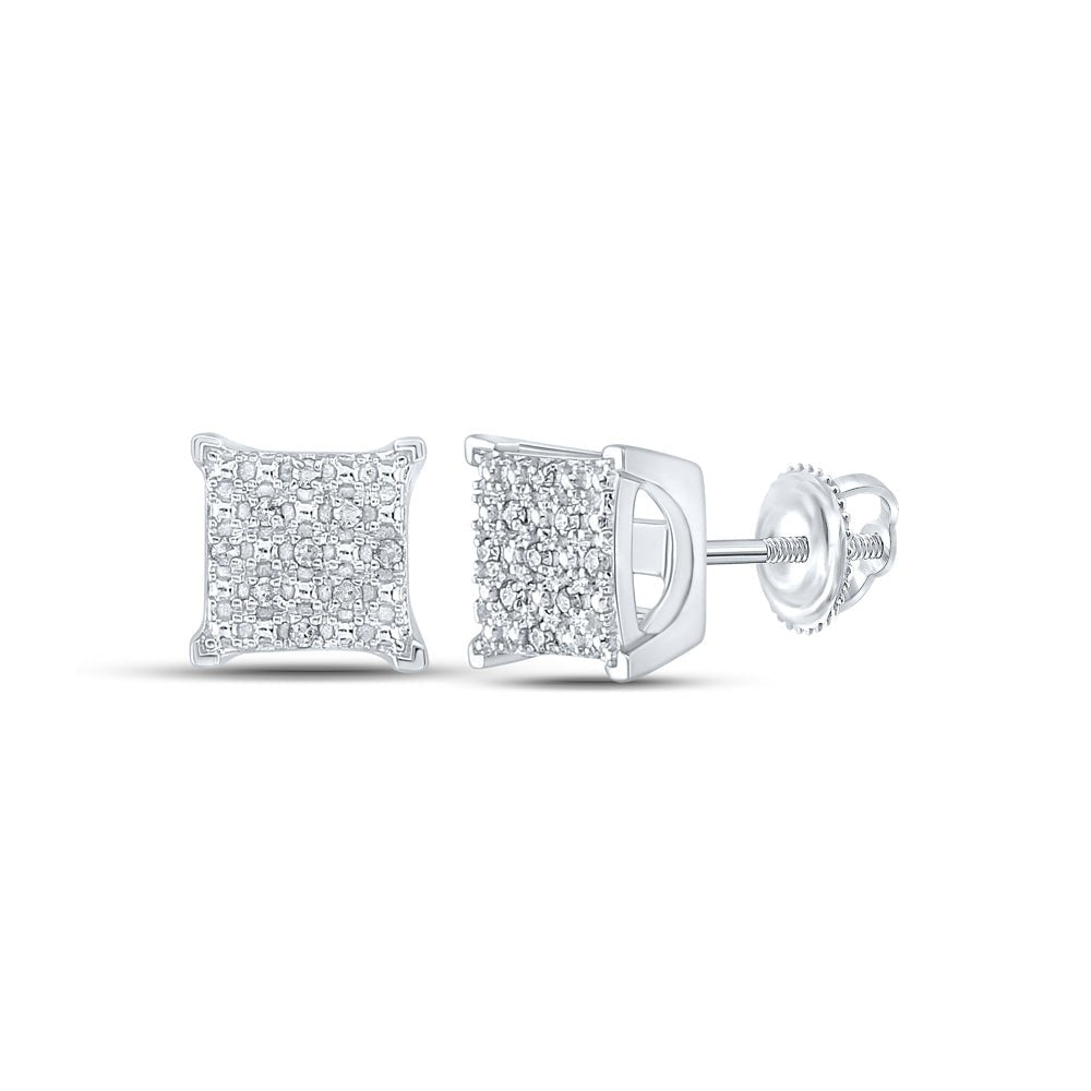 Sterling Silver Round Diamond Earrings with Elegant Styling - Splendid Jewellery