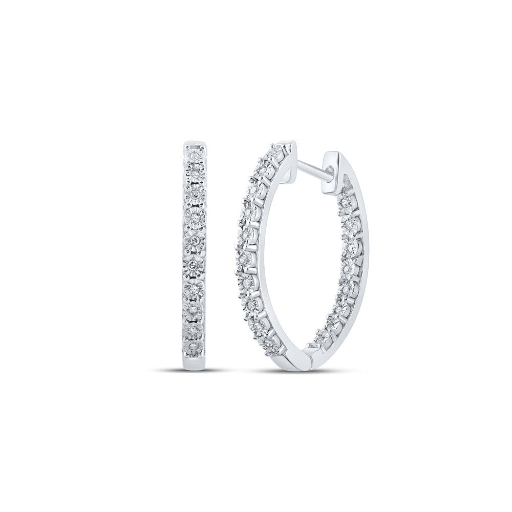 Sterling Silver Modern Diamond Earrings with Elegant Styling - Splendid Jewellery