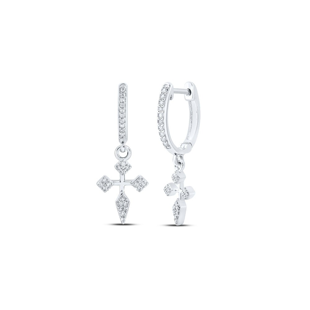 10K White Gold Elegant Earrings with Diamond Gift Edition - Splendid Jewellery