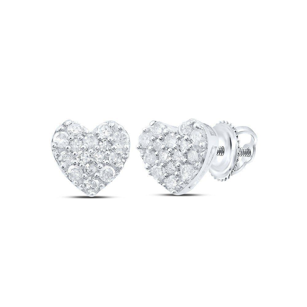 Sterling Silver Diamond Stud Earrings 1/10 Cttw Gift Edition - Splendid Jewellery