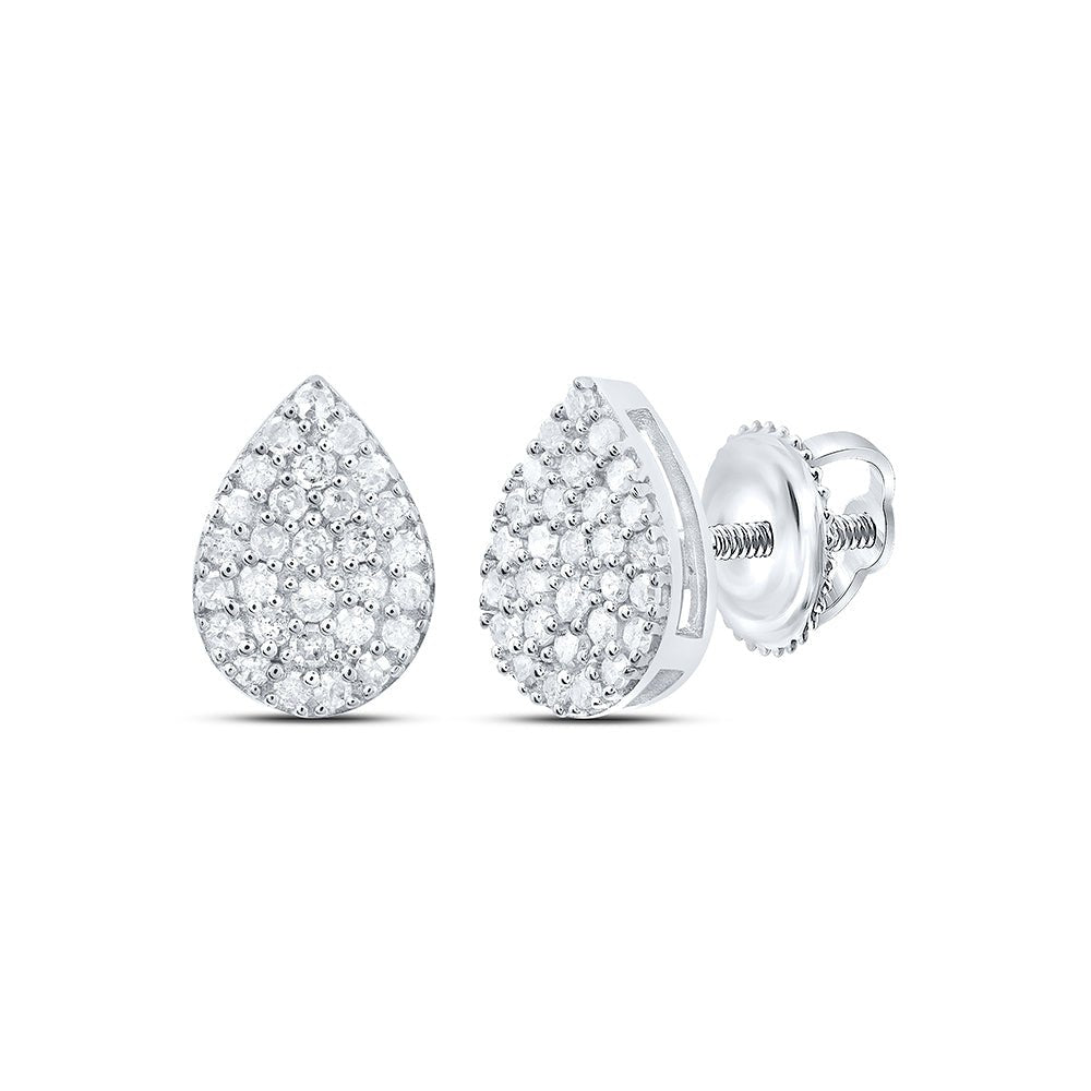 Sterling Silver Modern Diamond Earrings with Natural Sparkle - Splendid Jewellery