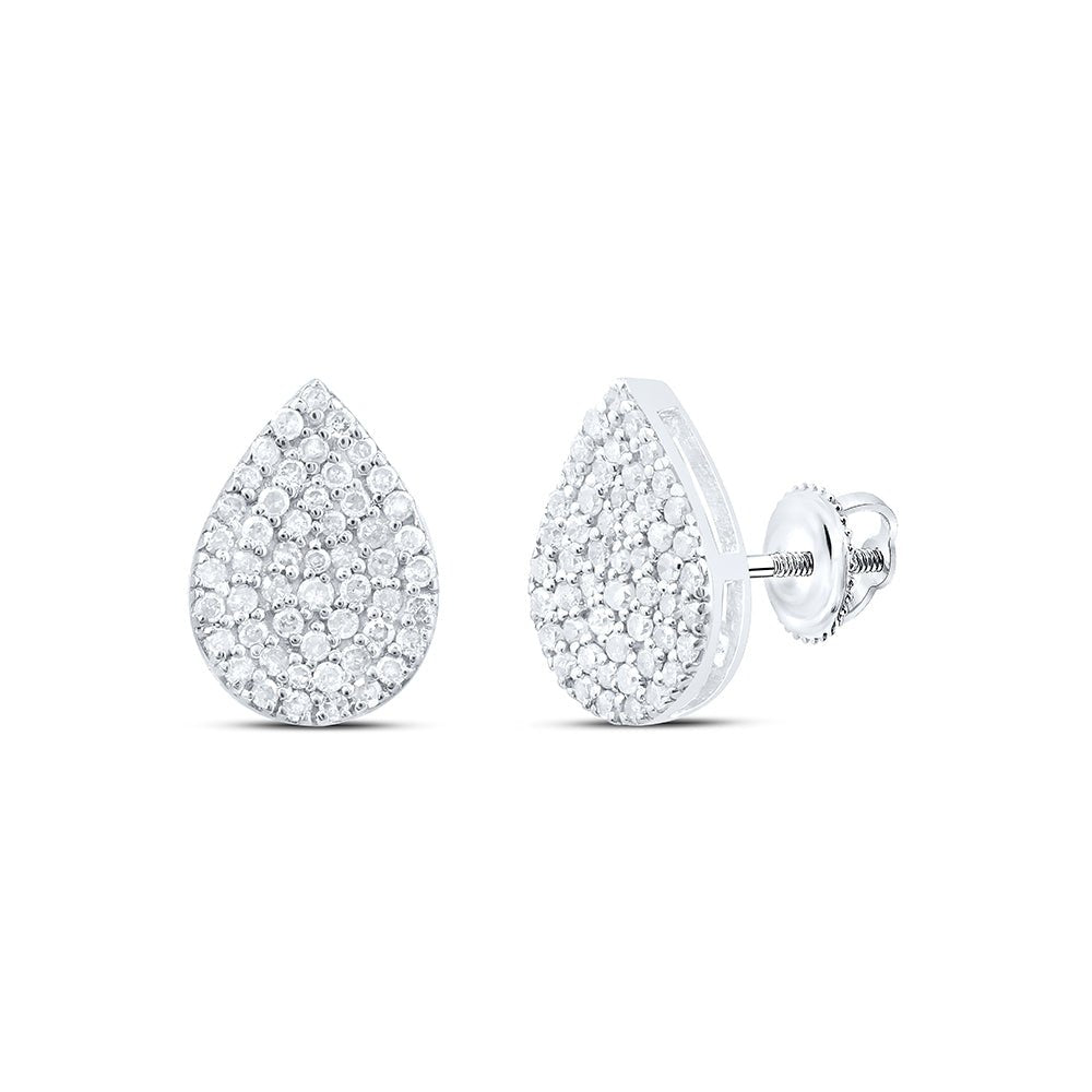 Sterling Silver Diamond Stud Earrings 3/8 Cttw - Splendid Jewellery