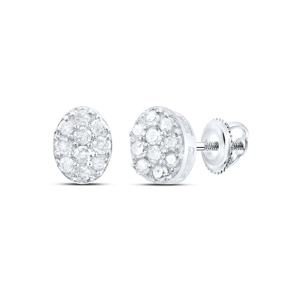 Oval Diamond Stud Earrings 1/10 Cttw - Splendid Jewellery