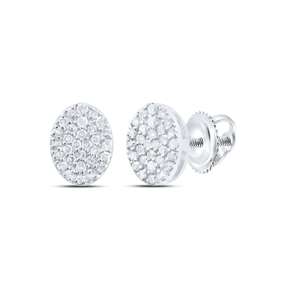Sterling Silver Elegant Stud Earrings with Diamond with Elegant Styling - Splendid Jewellery