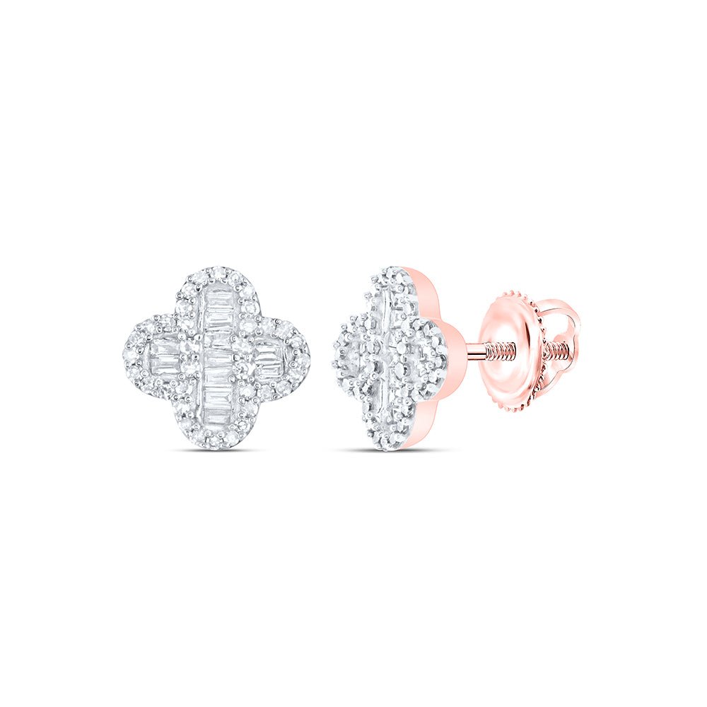 Diamond Earrings in 10K Rose Gold with Elegant Styling - Splendid Jewellery