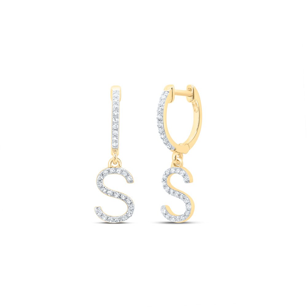 10K Yellow Gold Modern Diamond Earrings with Fine Detail - Splendid Jewellery
