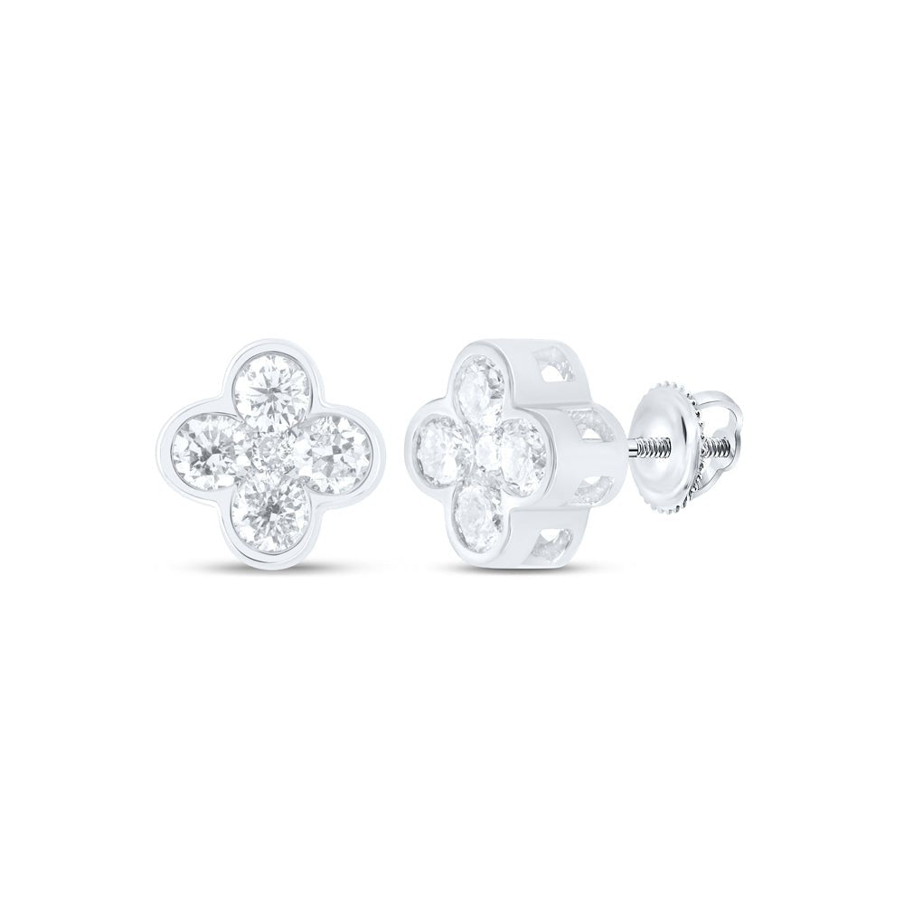 14K White Gold Diamond Earrings for Everyday Wear with Elegant Styling - Splendid Jewellery