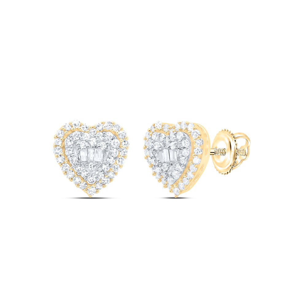 10K Yellow Gold Elegant Stud Earrings with Diamond for Everyday Wear - Splendid Jewellery