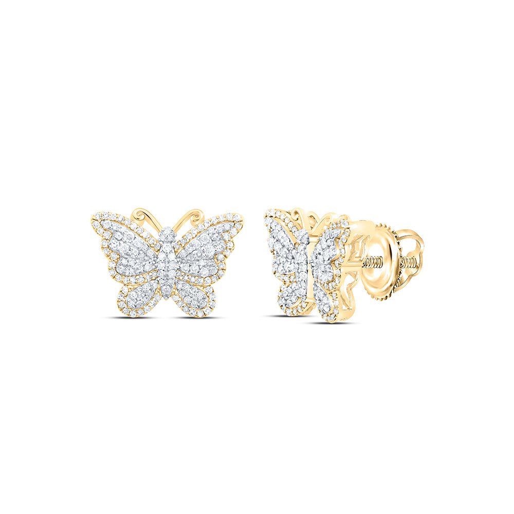 Diamond Earrings in 10K Yellow Gold with Elegant Styling - Splendid Jewellery