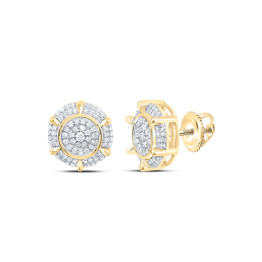 10K Yellow Gold Luxury Diamond Earrings with Fine Detail - Splendid Jewellery