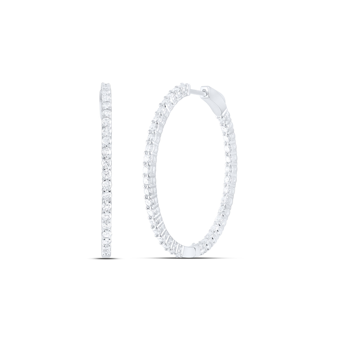 14K White Gold Gift - Ready Diamond Earrings with Natural Sparkle - Splendid Jewellery