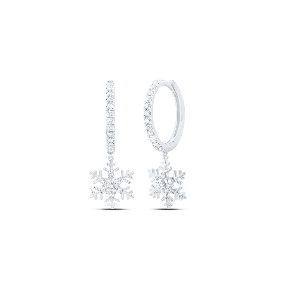 10K White Gold Diamond Earrings 3/8 Cttw with Elegant Styling - Splendid Jewellery