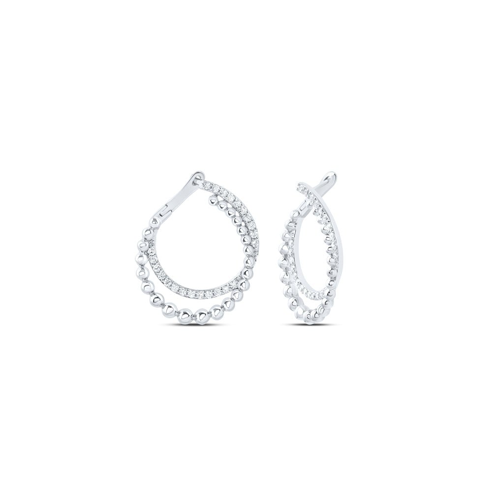 14K White Gold Diamond Hoop Earrings 1/2 Cttw - Splendid Jewellery