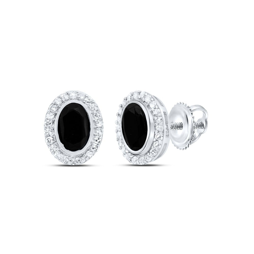 10K White Gold Modern Diamond Earrings with Elegant Styling - Splendid Jewellery