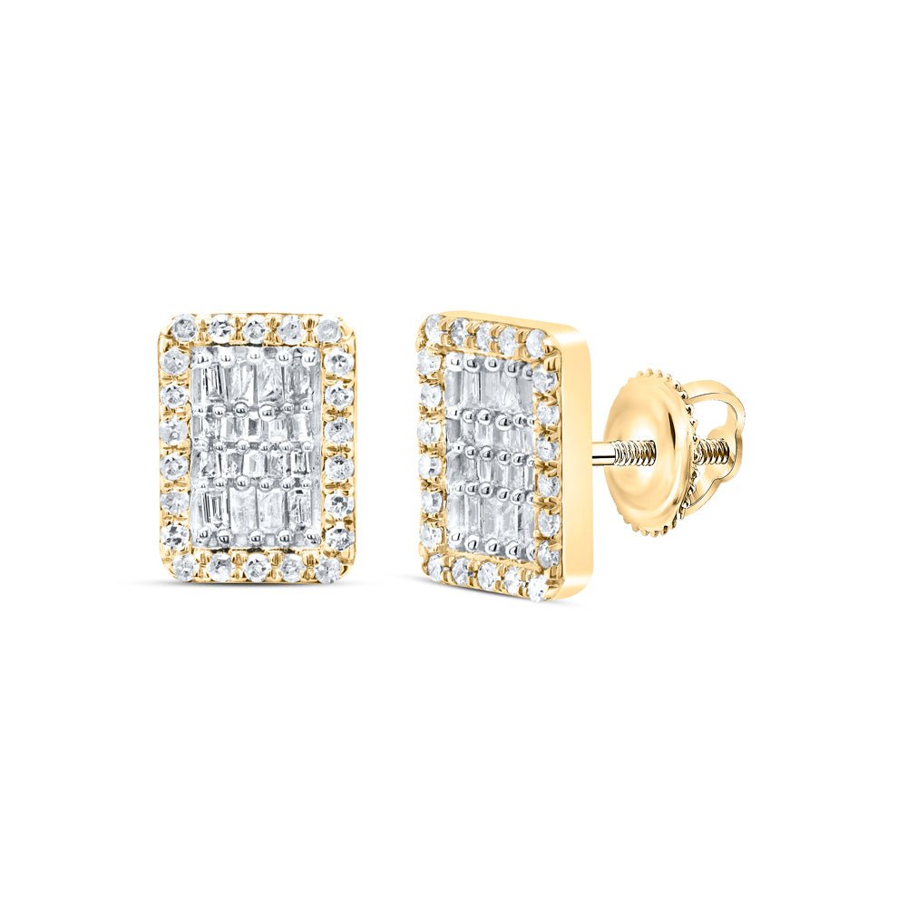 Baguette Emerald Earrings in 10K Yellow Gold - Splendid Jewellery