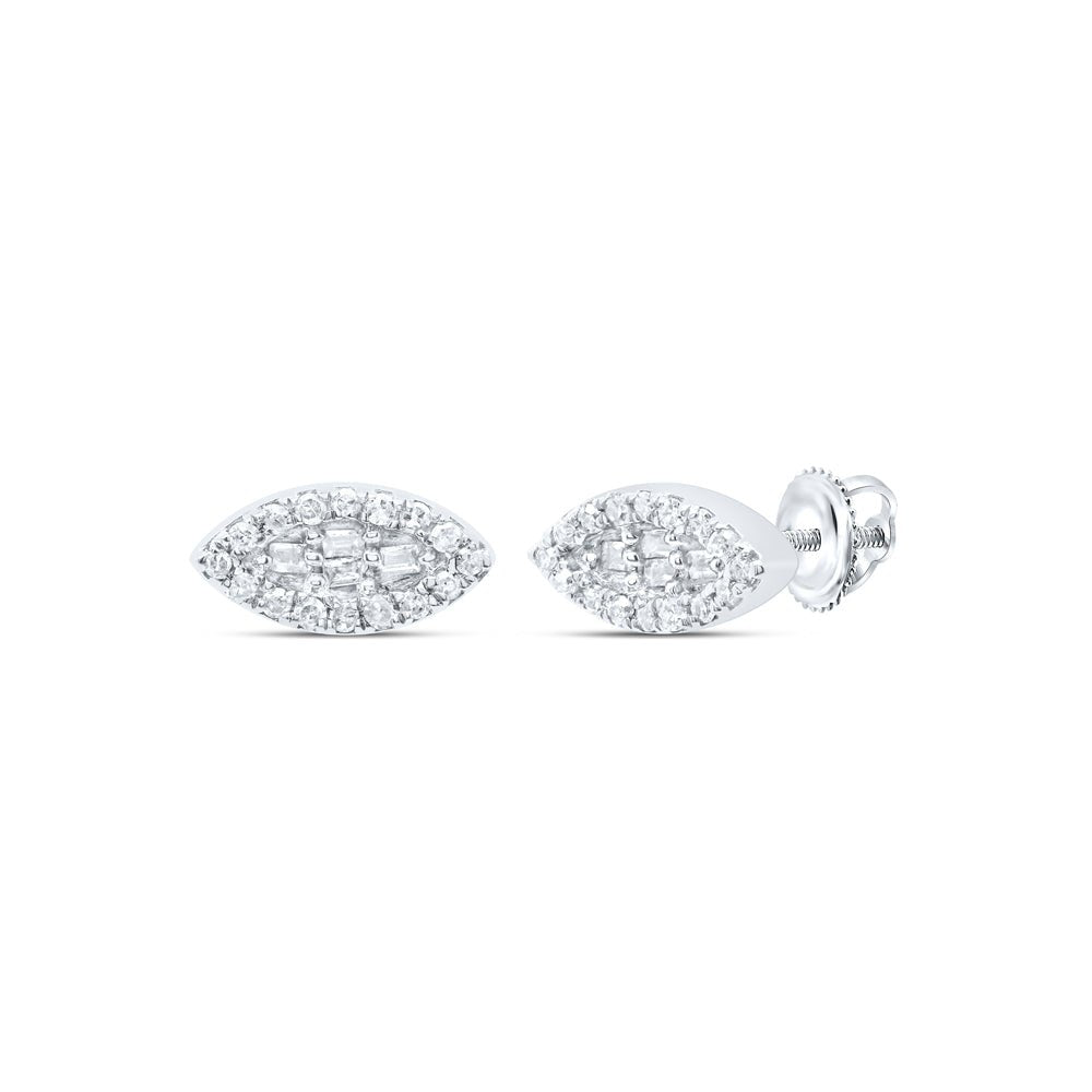 10K White Gold Modern Diamond Earrings Gift Edition - Splendid Jewellery