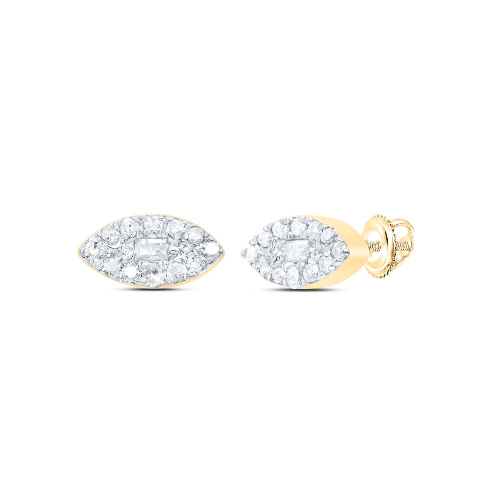 10K Yellow Gold Modern Diamond Earrings with Elegant Styling - Splendid Jewellery