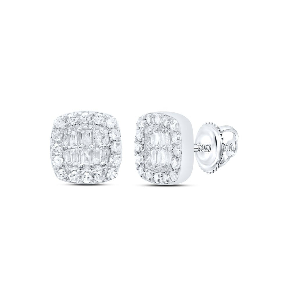 10K White Gold Elegant Earrings with Diamond with Natural Sparkle - Splendid Jewellery