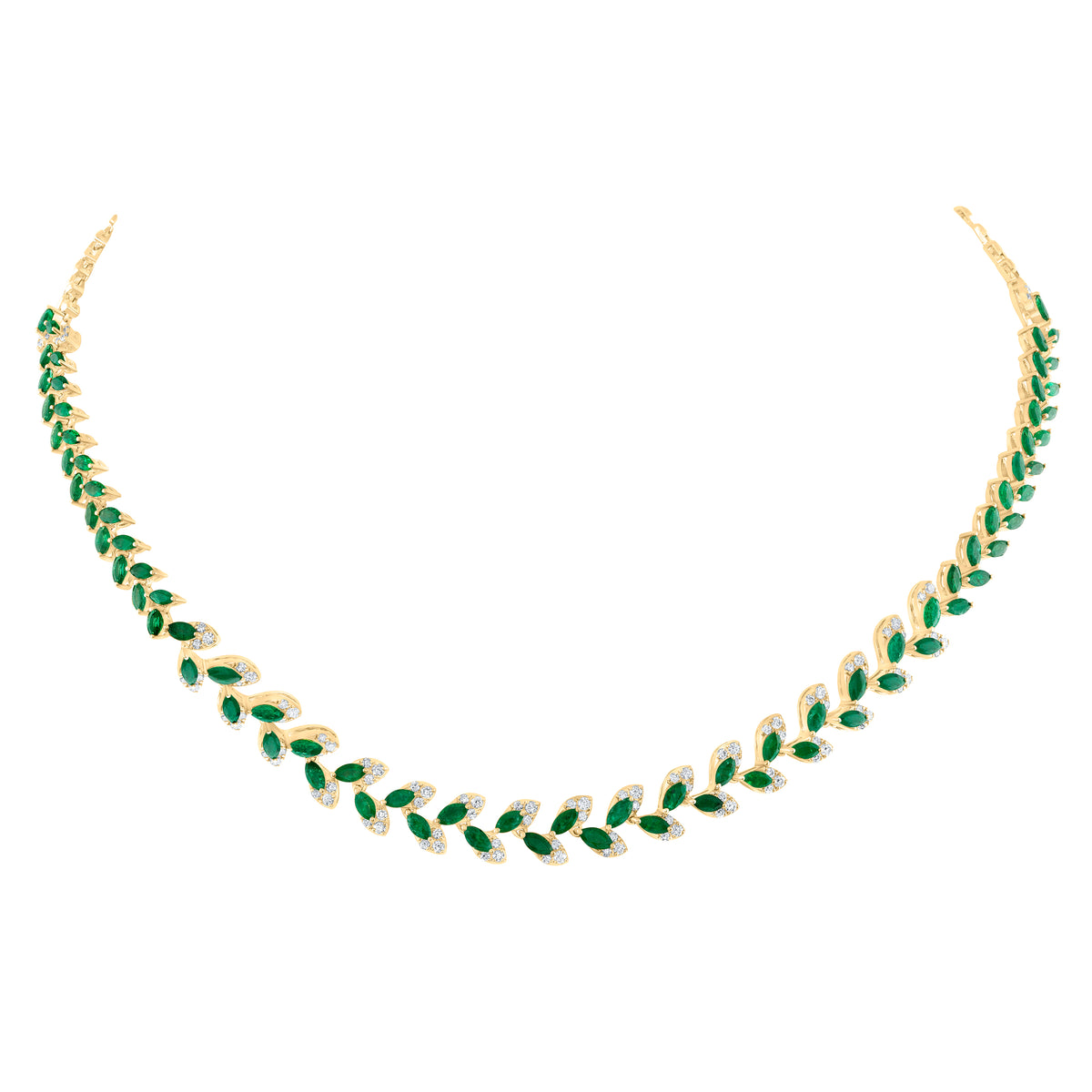 14K Yellow Gold Gift - Ready Emerald Earrings with Fine Detail - Splendid Jewellery