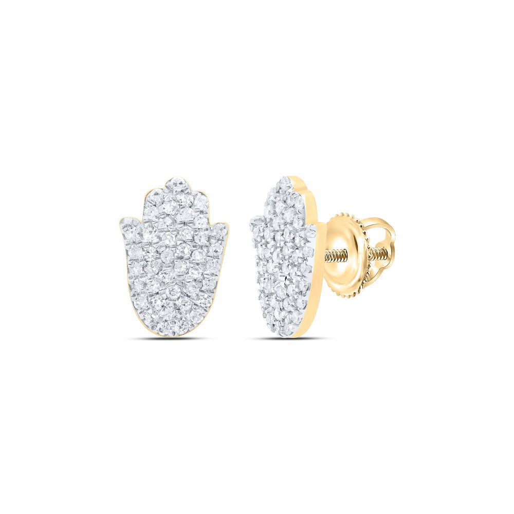 10K Yellow Gold Diamond Earrings 1/4 Cttw - Splendid Jewellery