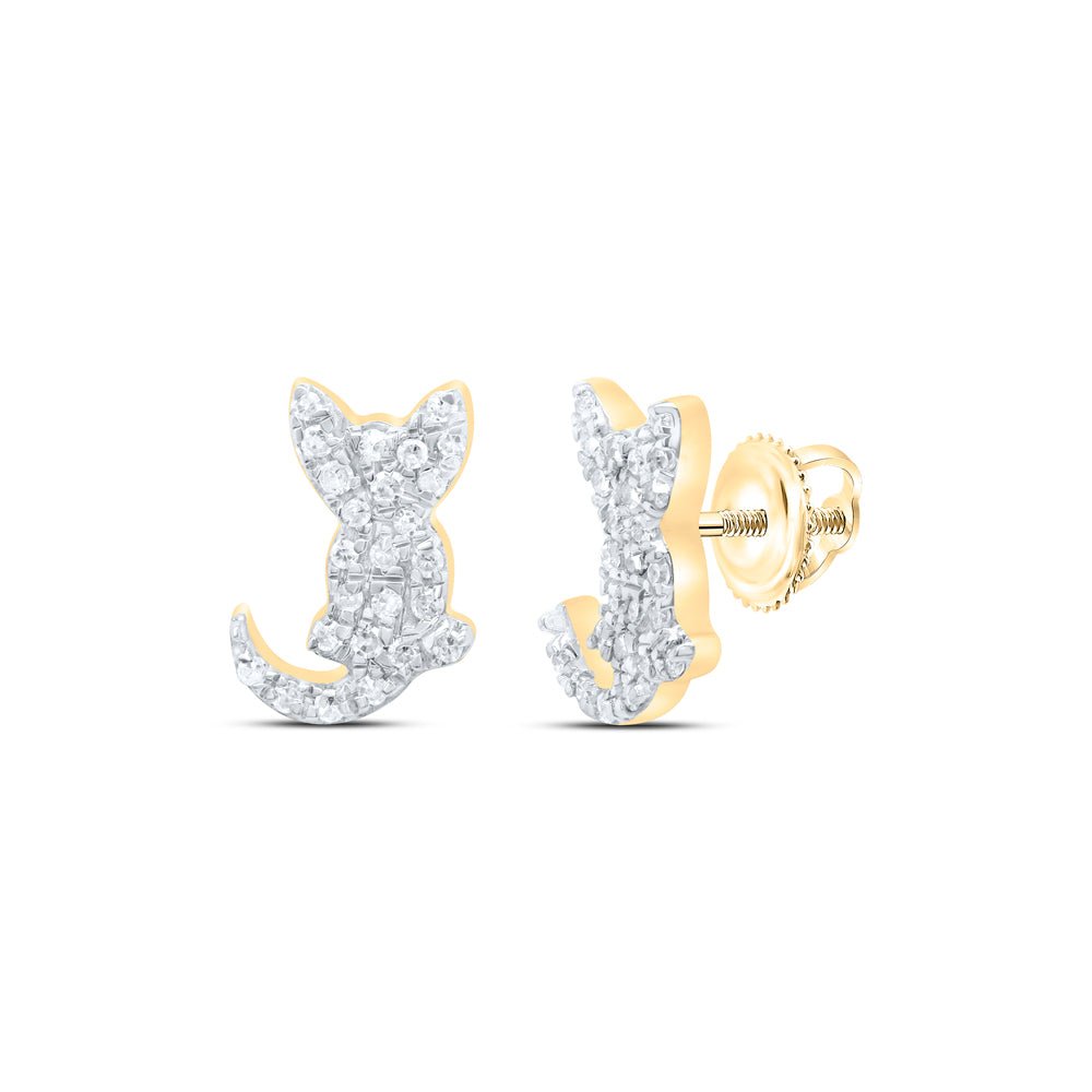 10K Yellow Gold Elegant Earrings with Diamond Gift Edition - Splendid Jewellery