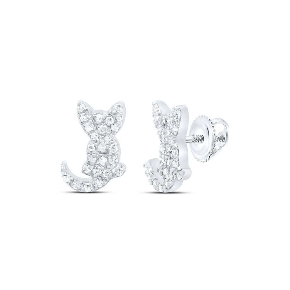 10K White Gold Modern Diamond Earrings Gift Edition - Splendid Jewellery
