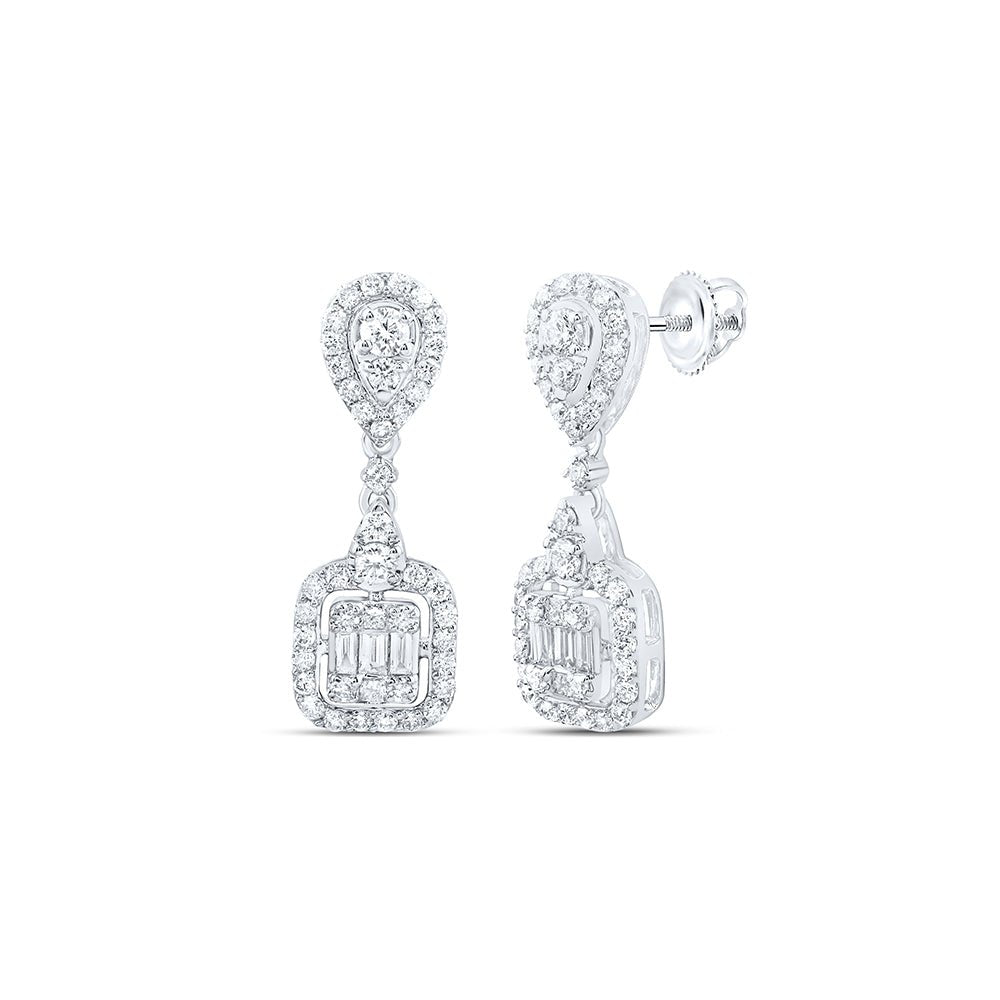 Baguette Diamond Earrings 5/8 Cttw with Elegant Styling - Splendid Jewellery
