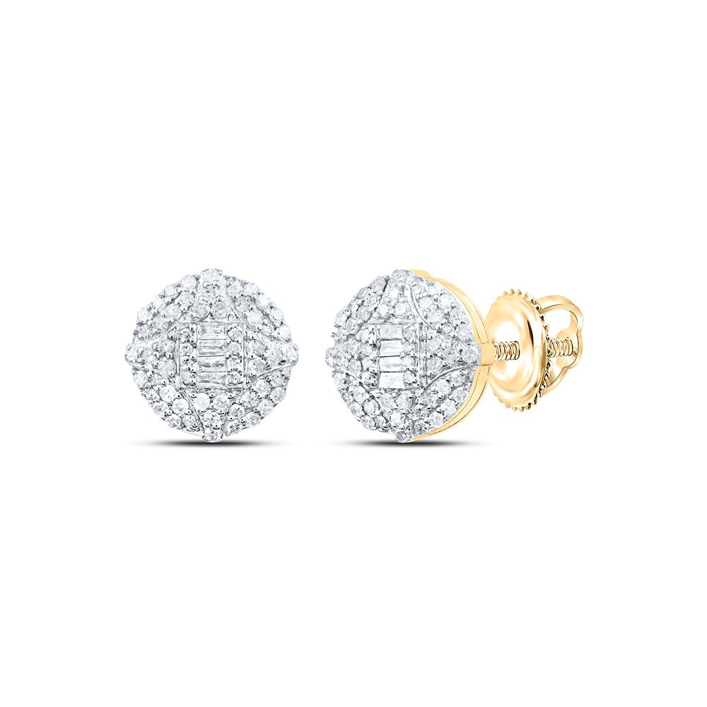 Diamond Stud Earrings in 10K Yellow Gold with Fine Detail - Splendid Jewellery