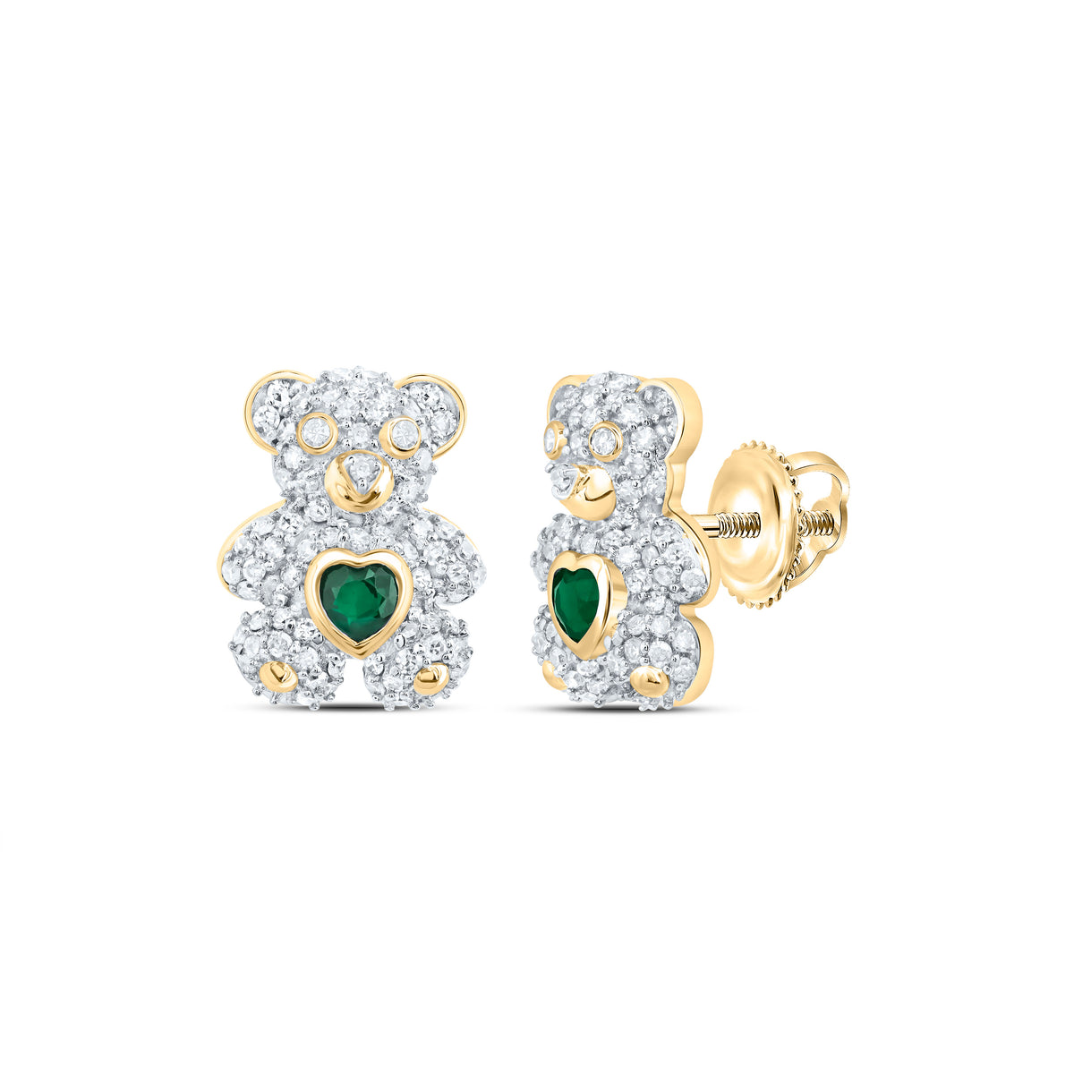 10K Yellow Gold Luxury Emerald Earrings - Splendid Jewellery