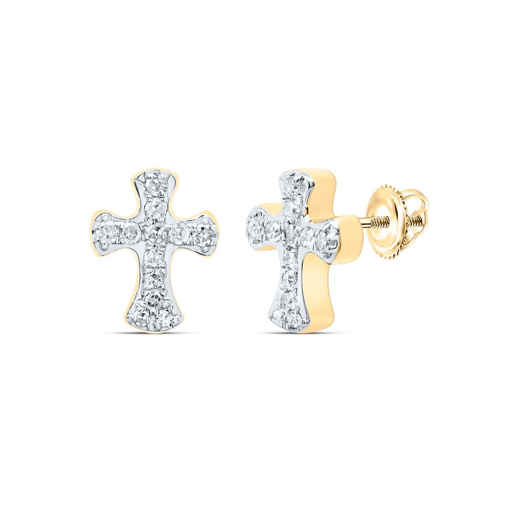 10K Yellow Gold Gift - Ready Diamond Earrings with Elegant Styling - Splendid Jewellery