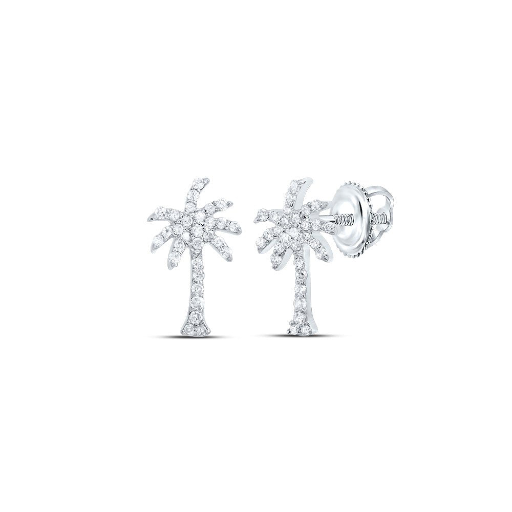 Diamond Stud Earrings in 10K White Gold with Natural Sparkle - Splendid Jewellery