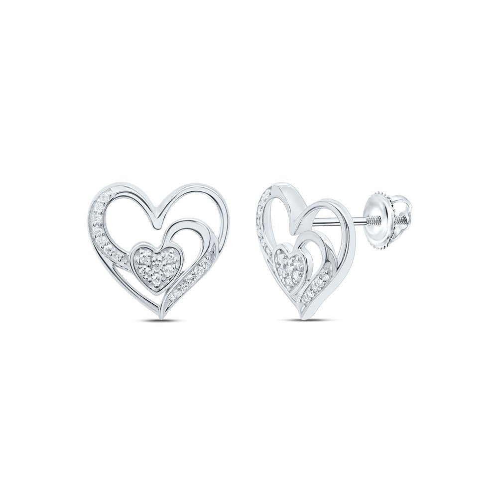 10K White Gold Diamond Earrings 1/10 Cttw Gift Edition - Splendid Jewellery