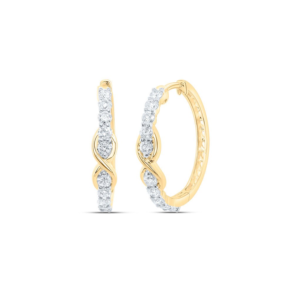 Diamond Hoop Earrings 5/8 Cttw - Splendid Jewellery