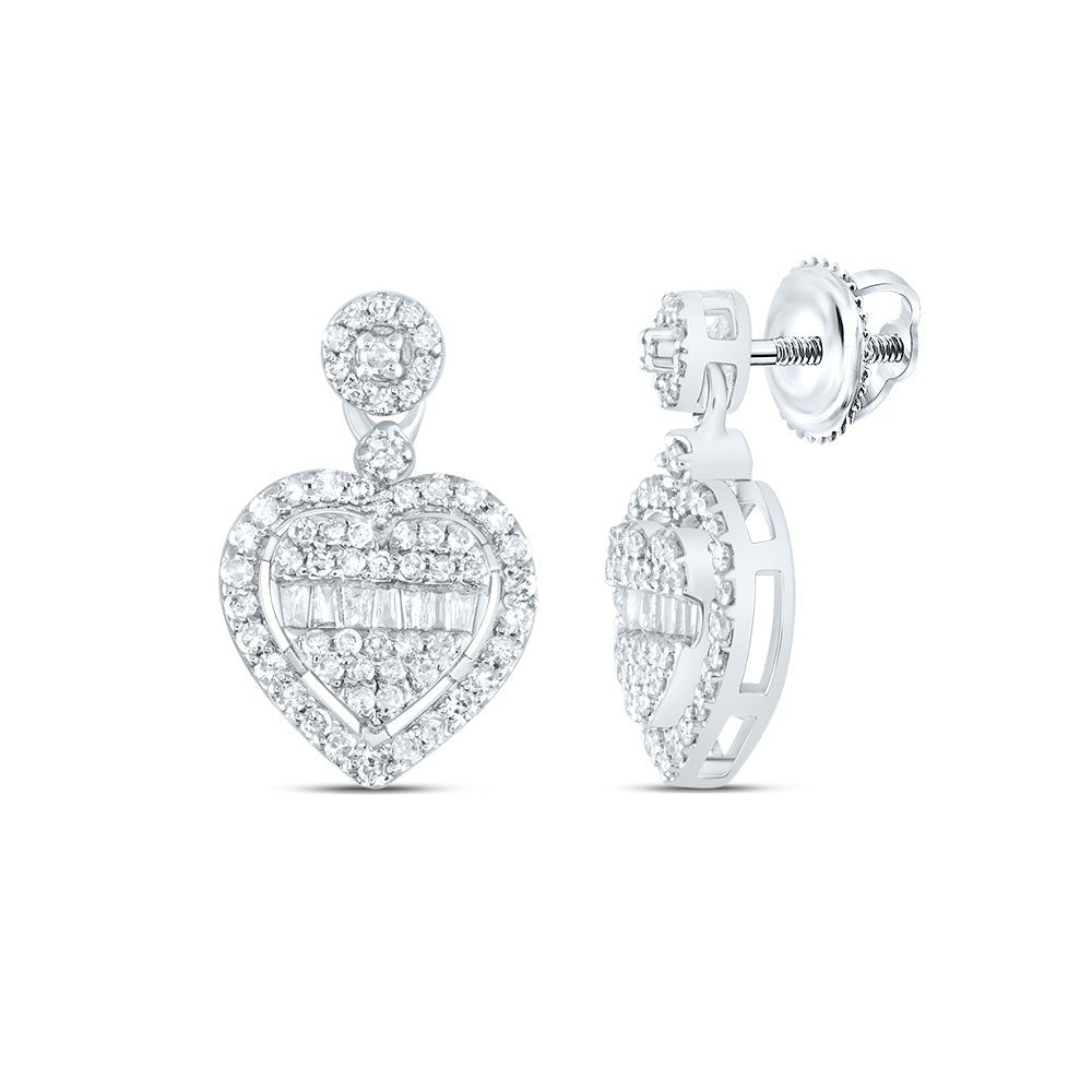 10K White Gold Modern Diamond Earrings with Natural Sparkle - Splendid Jewellery